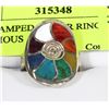Image 1 : .950 STAMPED SILVER RING W/VARIOUS