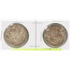Image 1 : LOT OF TWO 1942 CANADIAN SILVER 50 CENT COINS