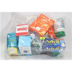 BAG OF ASSORTED VITAMINS, ADVIL AND MORE