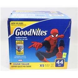 CASE OF 44 XS GOODNITES BEDTIME PANTS FOR BOYS