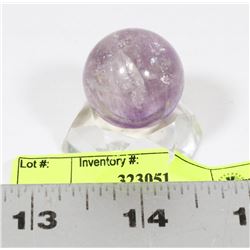 AMETHYST HEALING SPHERE WITH STAND - APPROX 1"