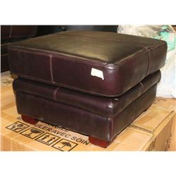 BLACK LEATHERETTE OTTOMAN