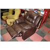 Image 2 : NEW BROWN LEATHERETTE RECLINING 33" SOFA CHAIR