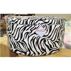 NEW ZEBRA PATTERN STORAGE OTTOMAN