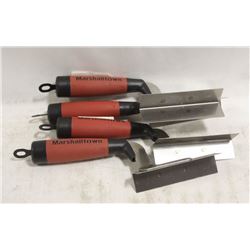 LOT OF 4 STAINLESS STEEL OUTSIDE CORNER TROWELS