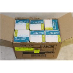 CASE(6) OF E-LUME SPIRAL-STYLE 13W CFL BULBS