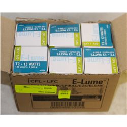 CASE(6) OF E-LUME SPIRAL-STYLE 13W CFL BULBS