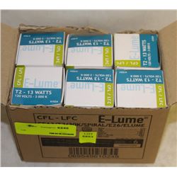 CASE(6) OF E-LUME SPIRAL-STYLE 13W CFL BULBS