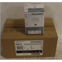CASE(6) OF STANDARD 9W G25 BULBS