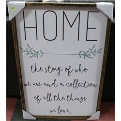 23 X 36 RUSTIC FRAMED PICTURE "HOME, THE STORY