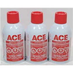 3 CANS OF ACE STARTING FLUID (211G PER CAN