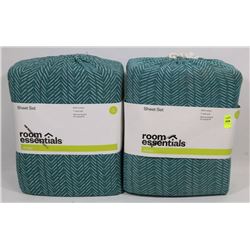 LOT OF 2 SETS OF TWIN SIZE JERSEY KNIT SHEETS