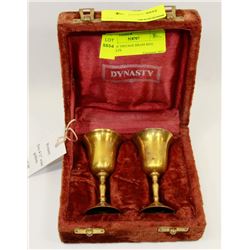 PAIR OF VINTAGE BRASS MINI GOBLETS