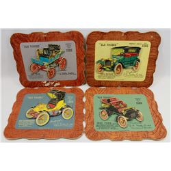 GROUP OF 4 ANTIQUE  AUTOS WALL HANGINGS