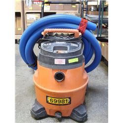 RIDGID SHOP VAC 16 GALLON WITH 2 HOSES, FILTER,