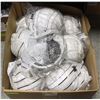 Image 1 : LARGE BOX OF NEW WHITE HARDHATS W/ LINERS