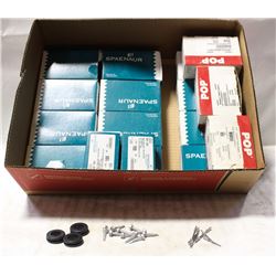 FLAT W/ RUBBER GROMMETS, OPEN-END POP RIVETS,