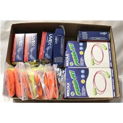 FLAT OF SAFETYWEAR: HARD HAT LINERS(HI-VIZ), UVEX