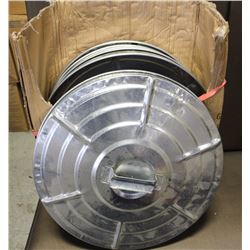 6 UNUSED 19" ALUMINUM GARBAGE LIDS