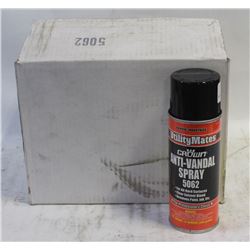 CASE OF 12 CANS OF ANTI-VANDAL MARKING PAINT.