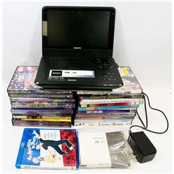 PORTABLE DVD PLAYER W/ NEW & USED DVD'S