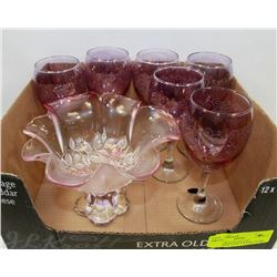 ESTATE BOX OF ITALIAN HANDMADE PURPLE & PINK GLASS