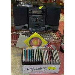 JVC CD  & CASSETTE MINI SYSTEM W/ REMOTE & BOX OF