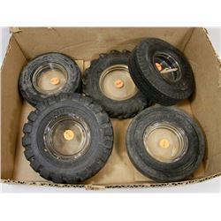 FLAT OF VINTAGE TIRE ASHTRAYS