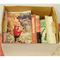 BOX OF VINTAGE GUN BOOKS AND MAGAZINES