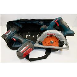 BOSCH 36 VOLT CIRCULAR SAW AND FLASHLIGHT W/BAG