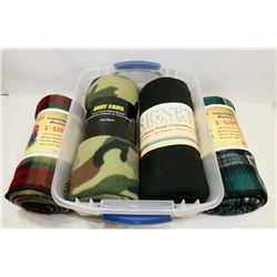 4 NEW FLEECE THROW BLANKETS