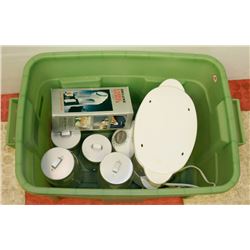 LOT WITH STEAMER , FABRIC SHAVER , 4 GLASS