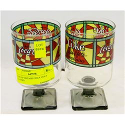 PAIR OF VINTAGE COCA COLA GLASSES