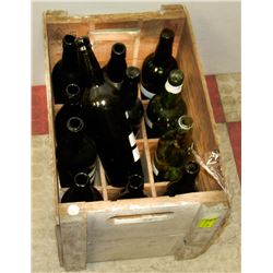 COCA COLA CRATE WITH VINTAGE BOTTLES