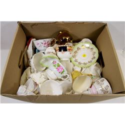 BOX OF ASSORTED ENGLISH CUPS / SAUCERS