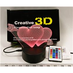 NEW 3D VISUAL RGB NIGHT LIGHT WITH REMOTE