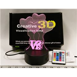 NEW 3D VISUAL RGB NIGHT LIGHT WITH REMOTE
