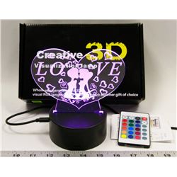 NEW 3D VISUAL RGB NIGHT LIGHT WITH REMOTE