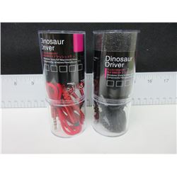 2 New Zippered Headphones Dinosaur Driver / Excellent Stocking Stuffers