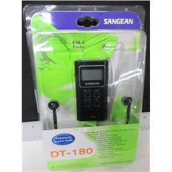New Sangean DT-180 Premium pocket Radio with headphones