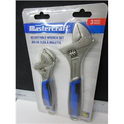 New MasterCraft 3 piece Adjustible Cresent Wrench set