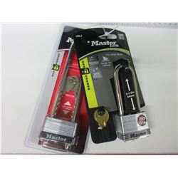 2 New Master Locks 2 1/2 inch and 5 3/8 inch