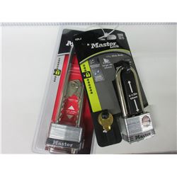 2 New Master Locks 2 1/2 inch and 5 3/8 inch