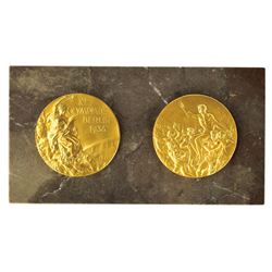 Berlin 1936 Summer Olympics Gilt Bronze Marble Plaque