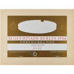 Berlin 1936 Summer Olympics Winner's Diploma