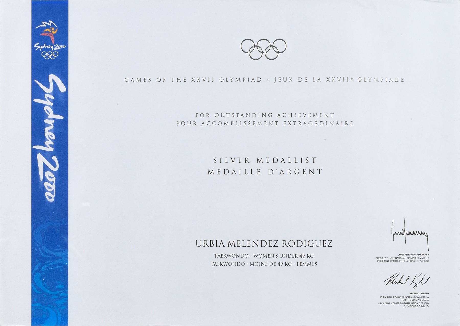 sydney 2000 summer olympics winner s diploma and poster sydney 2000 summer olympics winner s