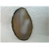 Image 2 : POLISHED AGATE SLICE - SMALL DRILLED HOLE AT TOP - 4"