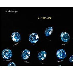 GEMSTONE - 1 ROUND FACETED GENUINE BLUE DIAMOND (SI) BRILLIANT CUT - 0.05CT ( 2.3mm)- WITH CERTIFICA