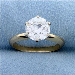 GIA Certified 2 ct Solitaire Diamond Engagement Ring in 14k Yellow Gold