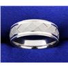 Image 1 : Platinum Unique Engraved Pattern Wedding Band Ring